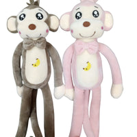 Cute Long-Legged Hanging Monkey Plush Toy 45cm with Bowtie