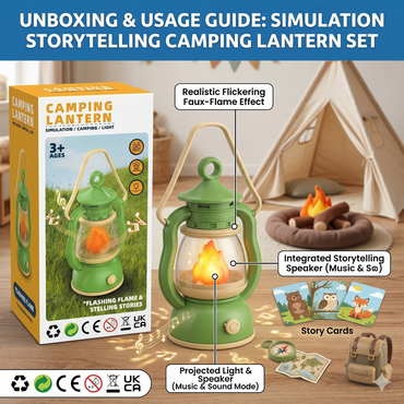 Kids camping lantern pretend play set with LED flame effect and storytelling speaker Pakistan