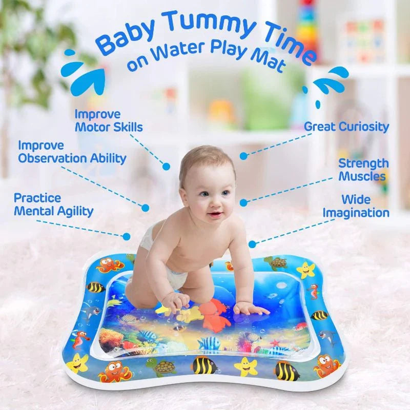 Inflatable Water Play Mat for Babies | Tummy Time Sensory Activity Mat 