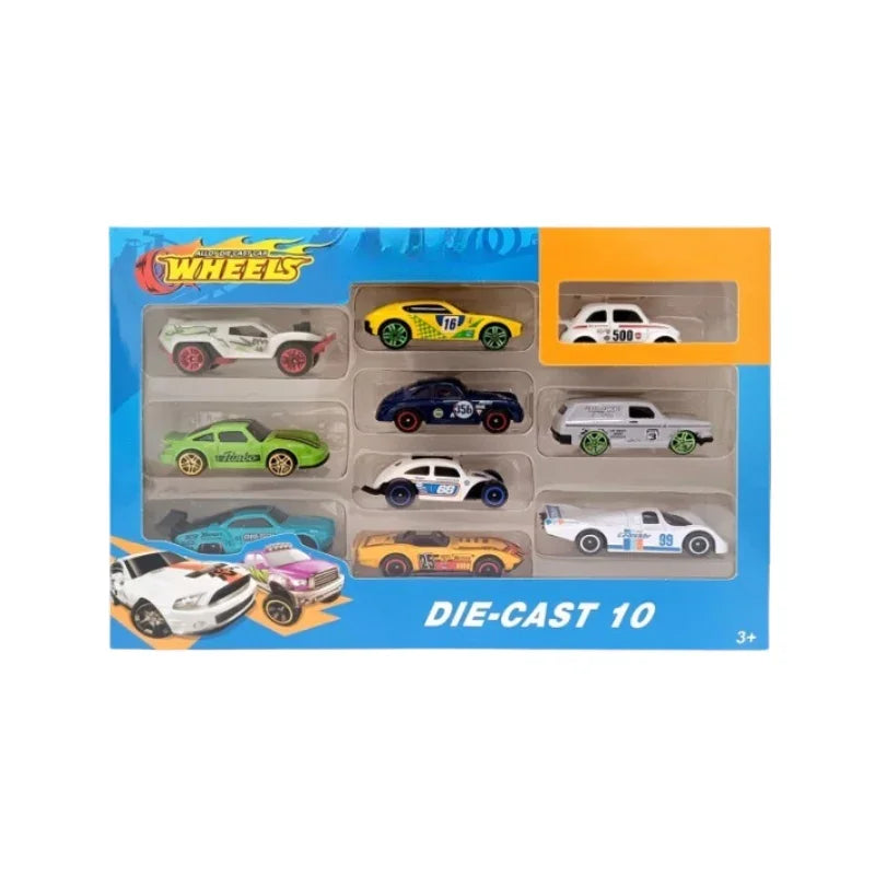 Die-Cast Sports Cars Set – Pack of 10 Mini Racing Cars