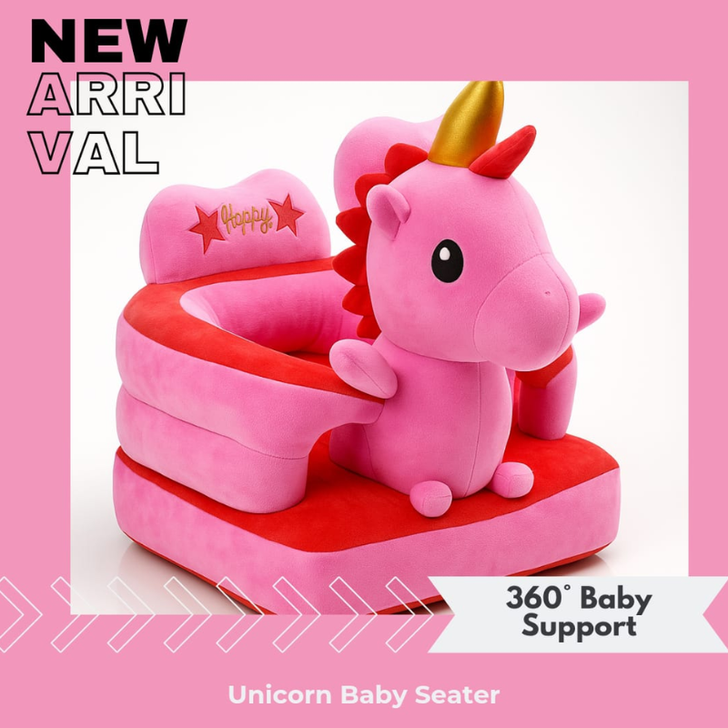Unicorn Baby Sofa Seater back view – Plush Unicorn Theme Support Chair