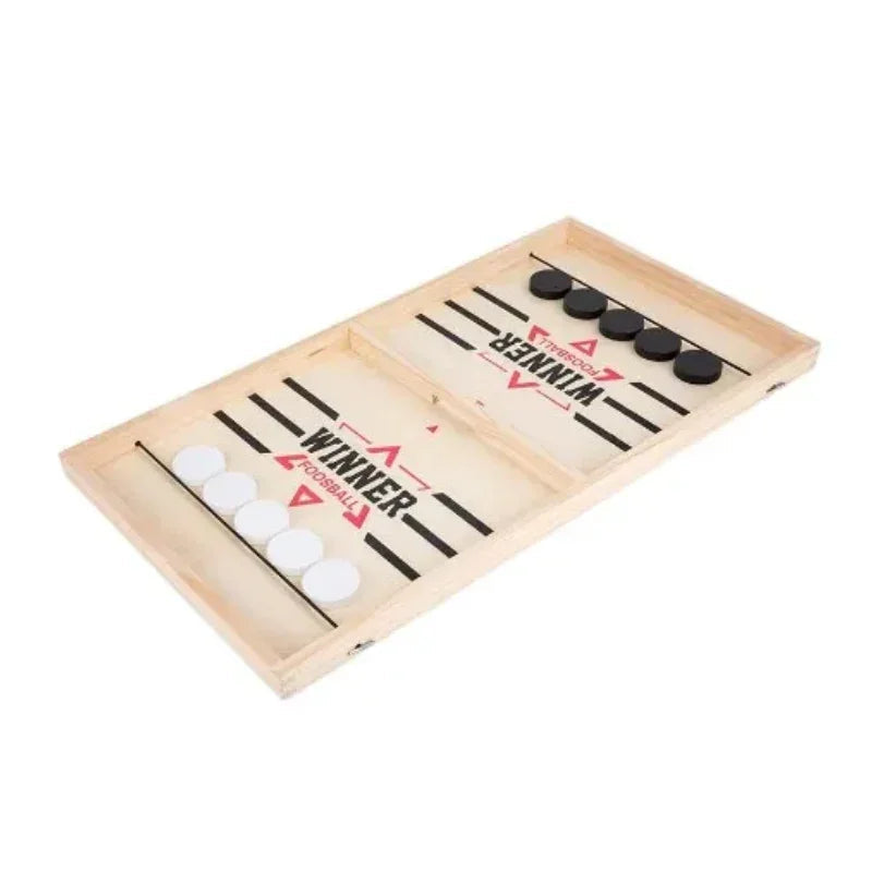 Large Sling Puck Game – Wooden Table Hockey for Kids & Family