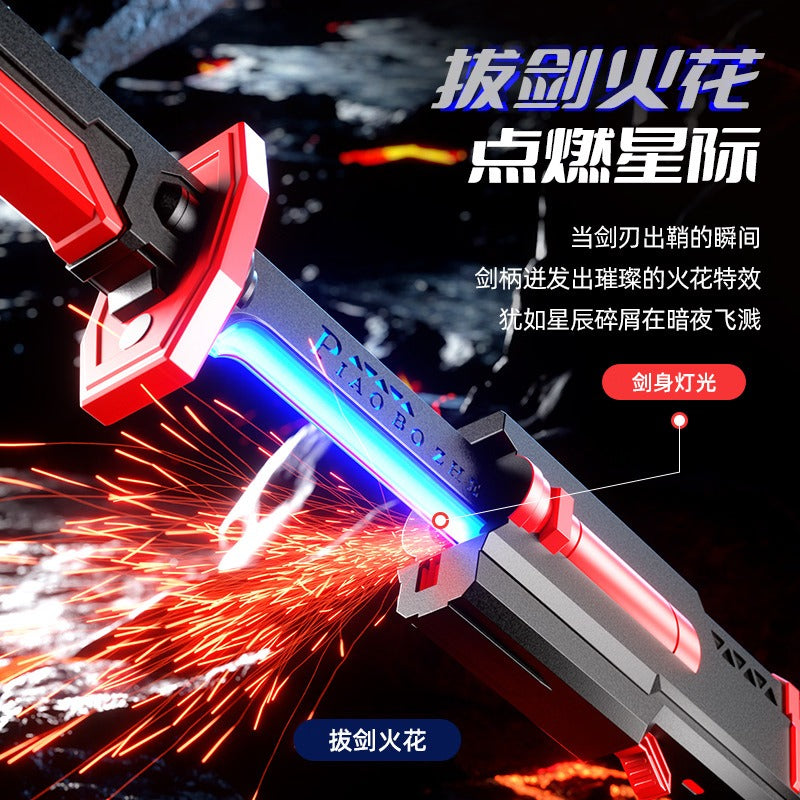 Spark Laser Sword with Smoke Sound Effects USB Rechargeable Boys Toy