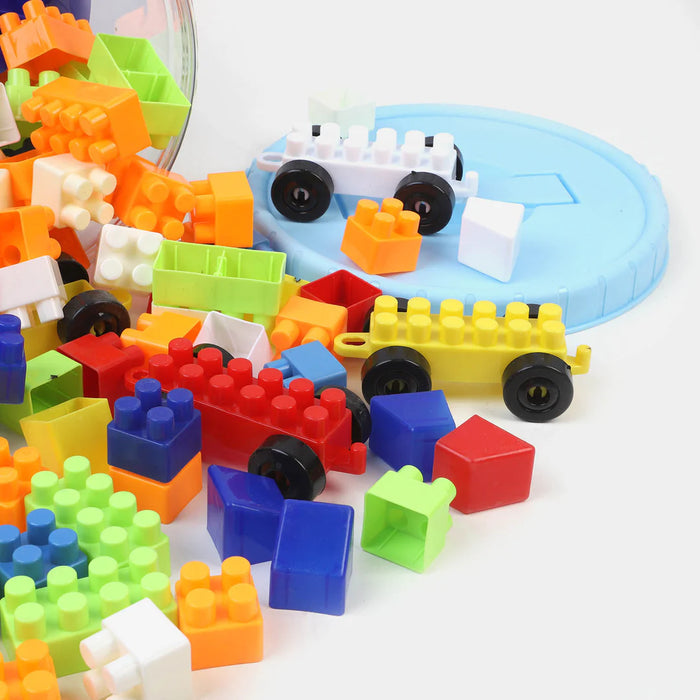 Colorful Building Blocks Bucket – 55 Pieces for Kids