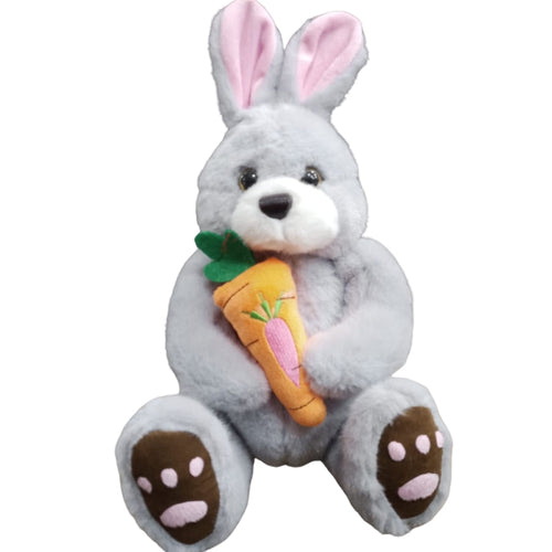 Adorable Long-Eared Bunny Rabbit Plush Toy with Cute Overall Outfit