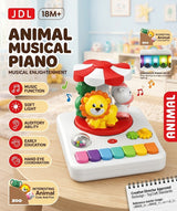 Animal Musical Piano Toy for Babies | 7 Luminous Rainbow Keys, Spinning Carousel & 10+ Sounds