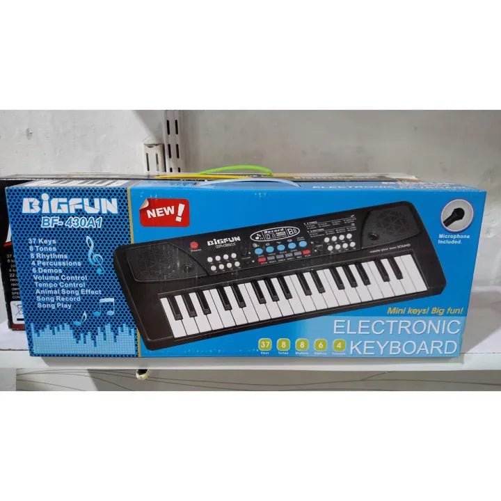 37-Key Piano Keyboard Toy for Kids with Microphone & Stool