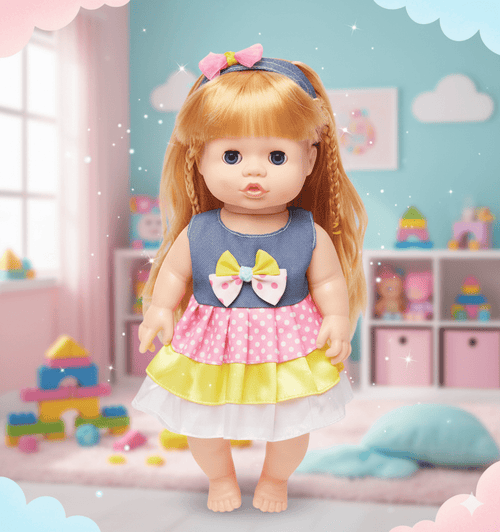 Baby Doll Happy Every Day | Musical Doll with Feeding Bottle for Kids