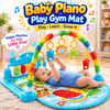 Baby Piano Play Gym Mat with Hanging Toys for Tummy Time