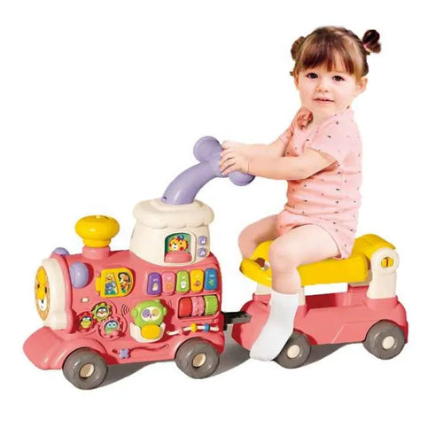 5-in-1 Baby Walker Train Toy with Music, Lights & Activity Learning Center – Front View