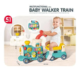 5-in-1 Baby Walker Train Toy with Music, Lights & Activity Learning Center for Toddlers