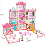 14 Rooms Barbie Doll House with LED Lights – DIY Pretend Play Dollhouse Set