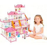 14 Rooms Barbie Doll House with LED Lights – DIY Pretend Play Dollhouse Set