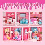 14 Rooms Barbie Doll House with LED Lights – DIY Pretend Play Dollhouse Set