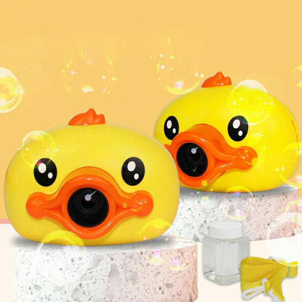 Mini Bubble Camera Toy for Kids – Duck Design with Light & Music