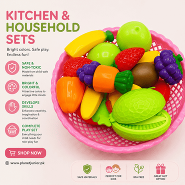 Fruit & Vegetable Basket Set for kids - full set with basket