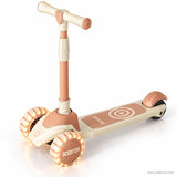 Beige Kids Scooter with LED Light-Up Wheels & Music