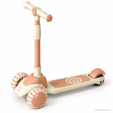 Beige Kids Scooter with LED Light-Up Wheels & Music