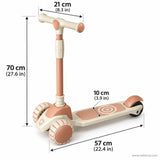 Beige Kids Scooter with LED Light-Up Wheels & Music