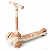 Beige Kids Scooter with LED Light-Up Wheels & Music