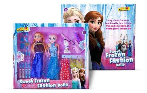 Sweet Frozen Fashion Dolls Set – 2 Dolls with Outfits & Accessories