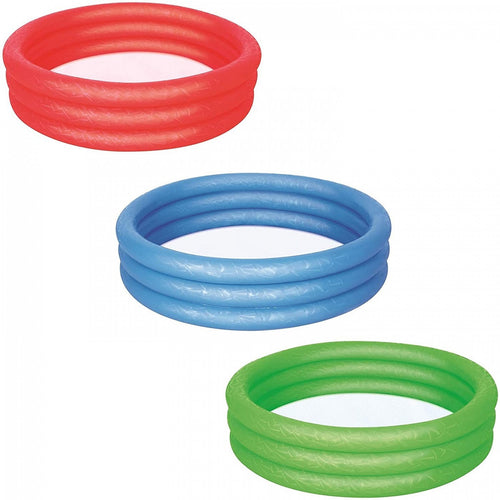 BESTWAY 3 Ring Kiddie Paddling Pool 3ft 4in x 10in | Inflatable Mini Splash Pool