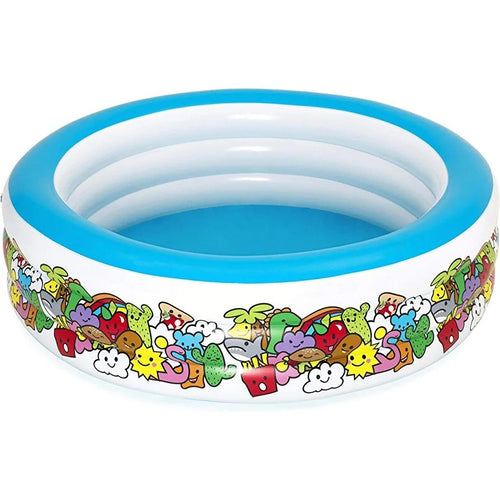 BESTWAY Kids 3 Ring Playing Pool 6ft 5in x 1ft 9in | Large Inflatable Family Pool