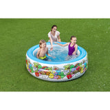 BESTWAY Kids 3 Ring Playing Pool 6ft 5in x 1ft 9in | Large Inflatable Family Pool