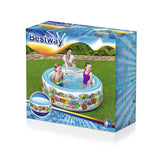 BESTWAY Kids 3 Ring Playing Pool 6ft 5in x 1ft 9in | Large Inflatable Family Pool