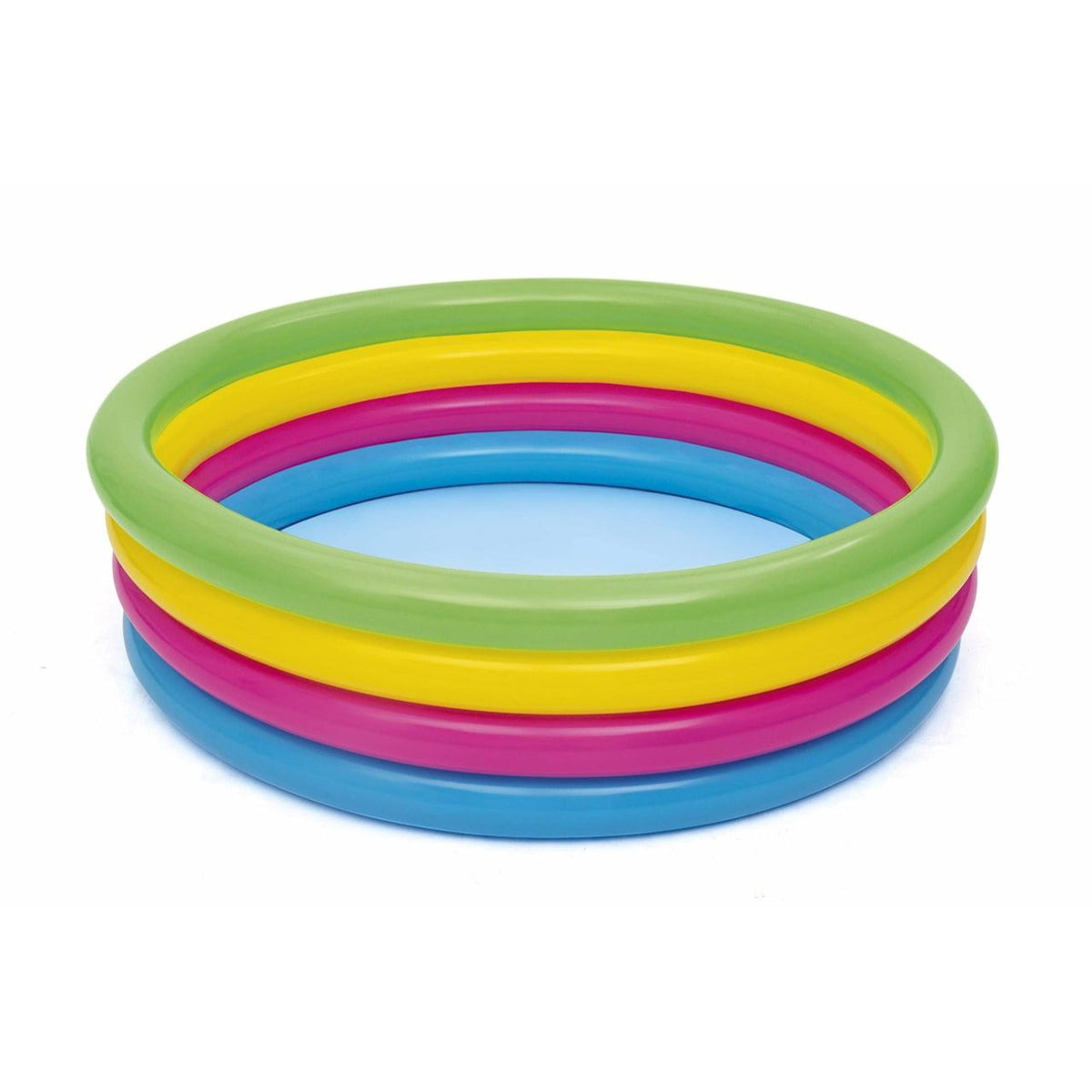 BESTWAY Kids 4-Ring Rainbow Pool 5ft 1in x 1ft 5in | Inflatable Family Splash Pool