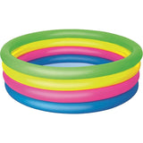 BESTWAY Kids 4-Ring Rainbow Pool 5ft 1in x 1ft 5in | Inflatable Family Splash Pool