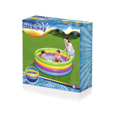 BESTWAY Kids 4-Ring Rainbow Pool 5ft 1in x 1ft 5in | Inflatable Family Splash Pool