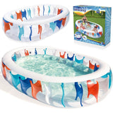 BESTWAY Family Paddling Pool 7ft 6in x 5ft x 1ft 8in | Large Inflatable Kids Pool