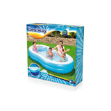 BESTWAY Family Vinyl Paddling Pool 8ft 7in x 5ft 2in x 1ft 6in | Large Inflatable Pool