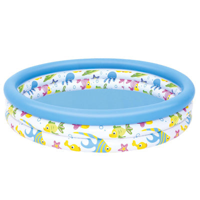 BESTWAY Kids Fish Print Vinyl Pool 4ft x 10in | Inflatable Splash Pool