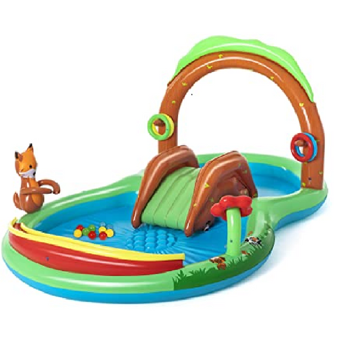 BESTWAY Friendly Wood Play Centre Pool 9ft 8in x 6ft 6in x 4ft 3in | Kids Inflatable Water Play Center
