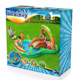BESTWAY Friendly Wood Play Centre Pool 9ft 8in x 6ft 6in x 4ft 3in | Kids Inflatable Water Play Center