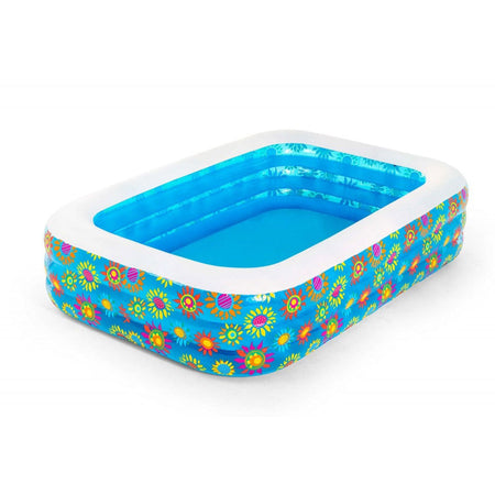 BESTWAY Happy Flora Rectangular Kids Pool 7ft 6in x 5ft x 1ft 10in | Inflatable Splash Pool