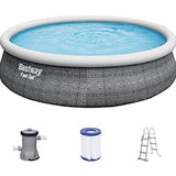 BESTWAY Inflatable Pool Set with Filter Pump 15ft x 3ft 6in | Above Ground Family Pool