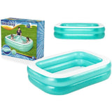 BESTWAY Inflatable Rectangular Family Pool 6ft 7in x 4ft 9.5in | Large Splash Pool