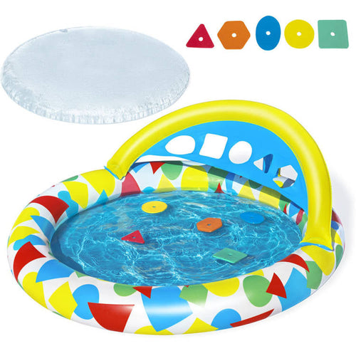 BESTWAY Learn & Splash Round Kids Pool 3ft 11in x 3ft 10in x 1ft 6in | Inflatable Play Pool