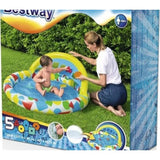 BESTWAY Learn & Splash Round Kids Pool 3ft 11in x 3ft 10in x 1ft 6in | Inflatable Play Pool