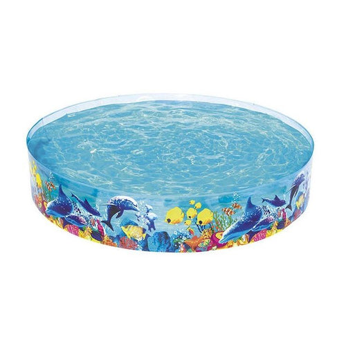 BESTWAY Non-Inflatable Kids Paddling Pool 8ft x 1ft 6in | Rigid Splash Pool