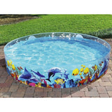 BESTWAY Non-Inflatable Kids Paddling Pool 8ft x 1ft 6in | Rigid Splash Pool