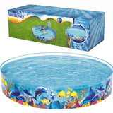 BESTWAY Non-Inflatable Kids Paddling Pool 8ft x 1ft 6in | Rigid Splash Pool