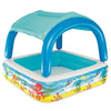 BESTWAY Kids Play Pool with Sunshade 4ft 10in x 4ft 10in x 4ft | Inflatable Shaded Splash Pool