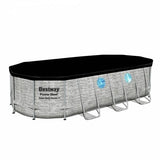 BESTWAY Power Steel Frame Pool with Window 18ft x 9ft x 4ft | Above Ground Family Pool