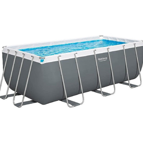 BESTWAY Power Steel Rectangular Above Ground Pool 13ft 6in x 6ft 7in x 4ft | Deep Family Pool
