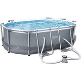 BESTWAY Power Steel Rectangular Above Ground Pool 13ft 6in x 6ft 7in x 4ft | Deep Family Pool