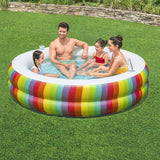 BESTWAY Rainbow Dream Kids Pool 6ft 9in x 6ft 9in x 1ft 8in | Inflatable Splash Pool